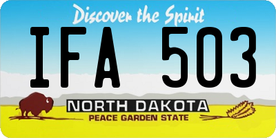 ND license plate IFA503