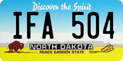 ND license plate IFA504