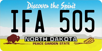 ND license plate IFA505
