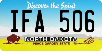 ND license plate IFA506