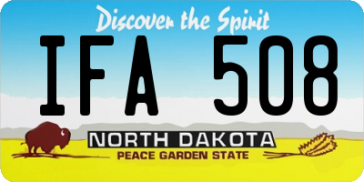 ND license plate IFA508