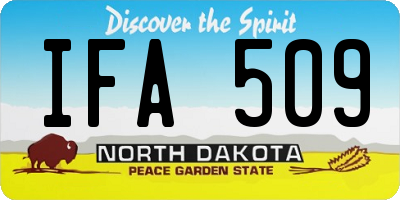 ND license plate IFA509