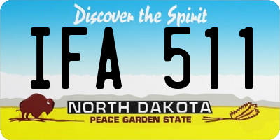ND license plate IFA511
