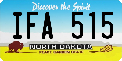 ND license plate IFA515