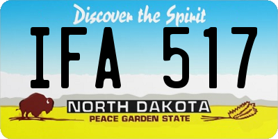 ND license plate IFA517