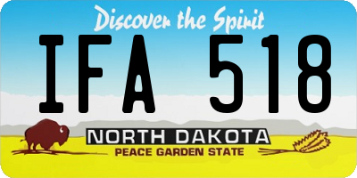 ND license plate IFA518