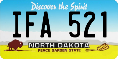 ND license plate IFA521