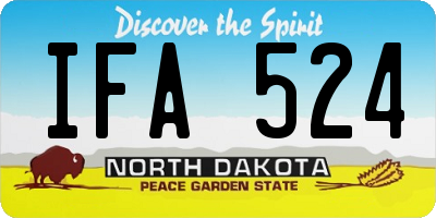 ND license plate IFA524