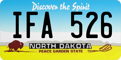 ND license plate IFA526