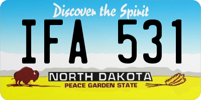 ND license plate IFA531