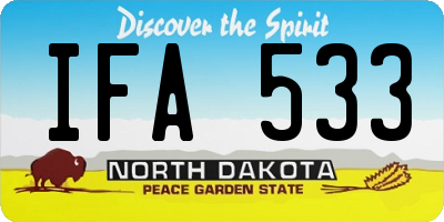 ND license plate IFA533