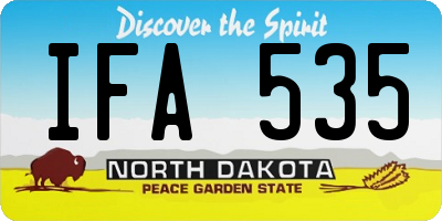 ND license plate IFA535