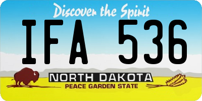 ND license plate IFA536