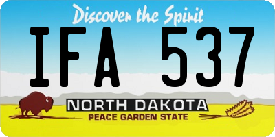 ND license plate IFA537