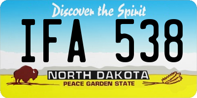 ND license plate IFA538