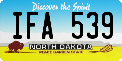 ND license plate IFA539