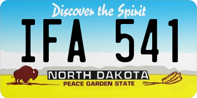 ND license plate IFA541