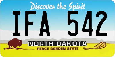 ND license plate IFA542