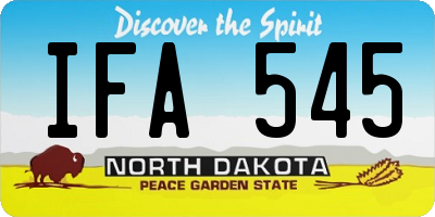 ND license plate IFA545