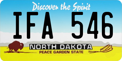 ND license plate IFA546