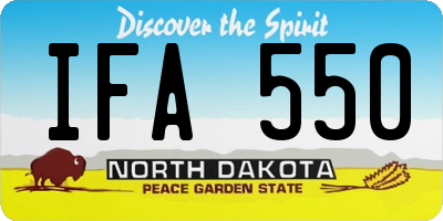 ND license plate IFA550