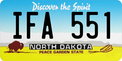 ND license plate IFA551