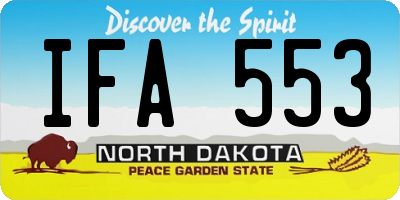 ND license plate IFA553