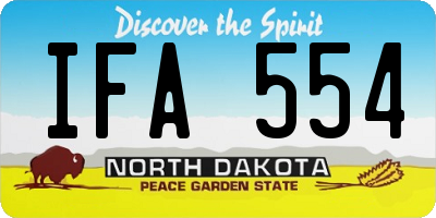 ND license plate IFA554