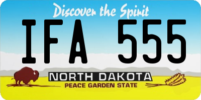 ND license plate IFA555