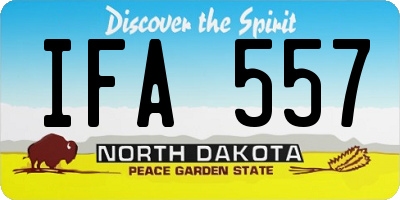 ND license plate IFA557