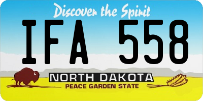ND license plate IFA558