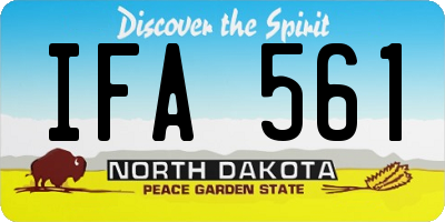 ND license plate IFA561