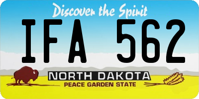 ND license plate IFA562
