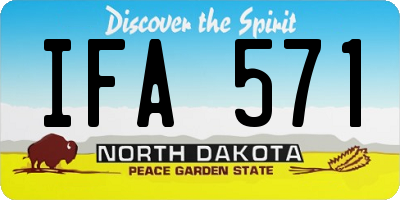 ND license plate IFA571