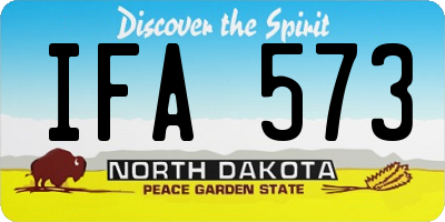 ND license plate IFA573
