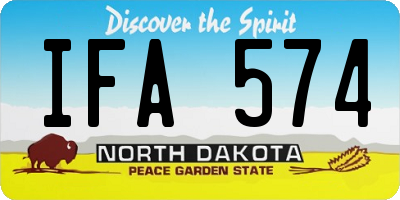 ND license plate IFA574