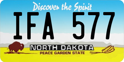 ND license plate IFA577