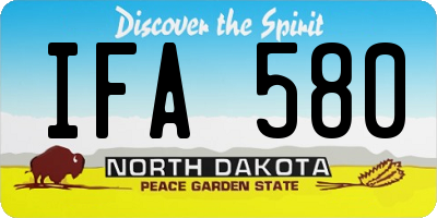ND license plate IFA580