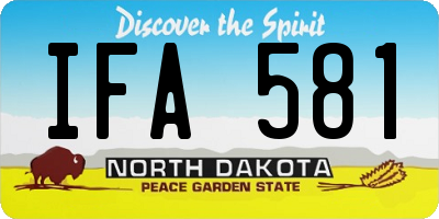 ND license plate IFA581