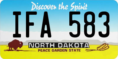 ND license plate IFA583