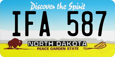 ND license plate IFA587