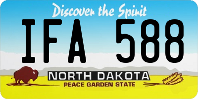 ND license plate IFA588