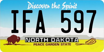 ND license plate IFA597