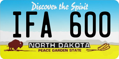 ND license plate IFA600