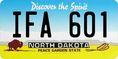 ND license plate IFA601