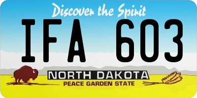 ND license plate IFA603