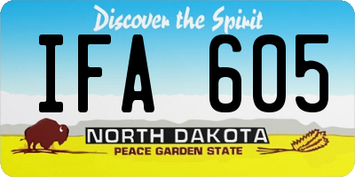ND license plate IFA605
