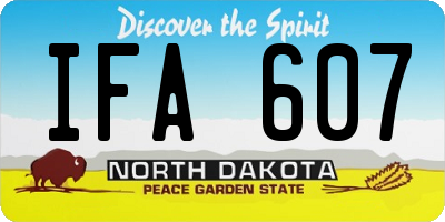 ND license plate IFA607