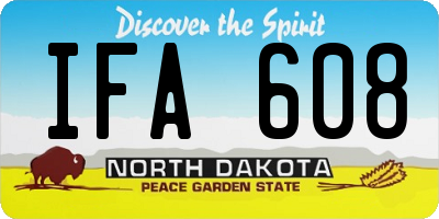 ND license plate IFA608