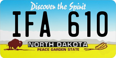 ND license plate IFA610
